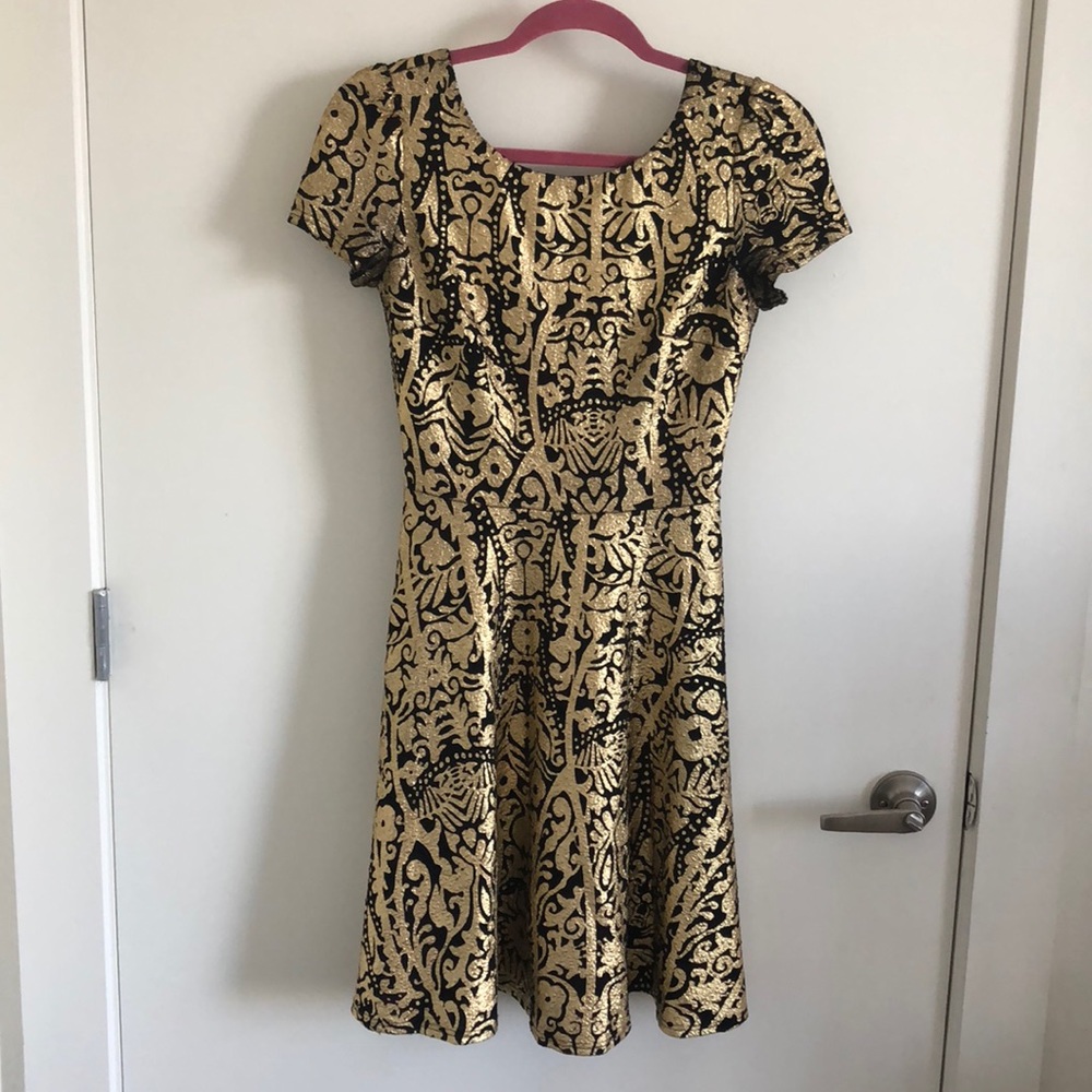 Gold and black patterned dress
